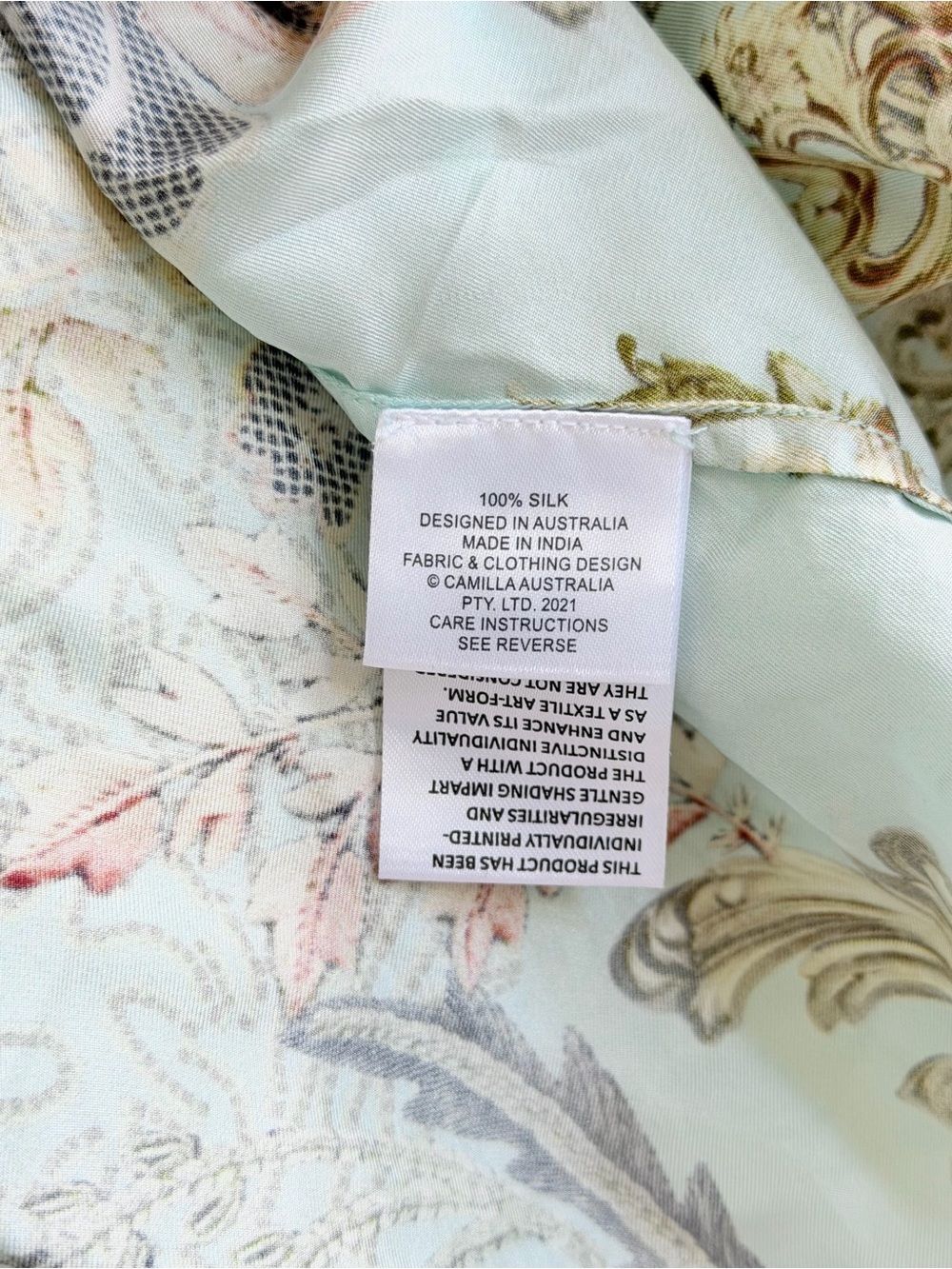 NWT Camilla Silk Single Pocket Shirt Adieu Yesterday Blue Baroque S - Picture 14 of 14